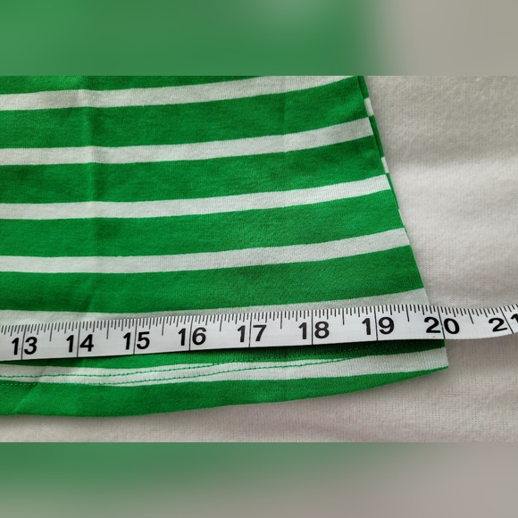 NWT Women's Sz Small Pajama Set, Green and White Striped - Picture 4 of 16